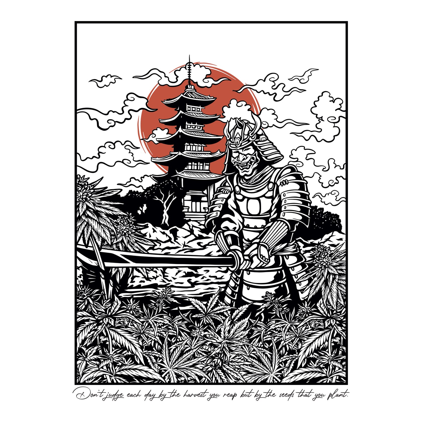 Samurai Harvest A3 Art Print