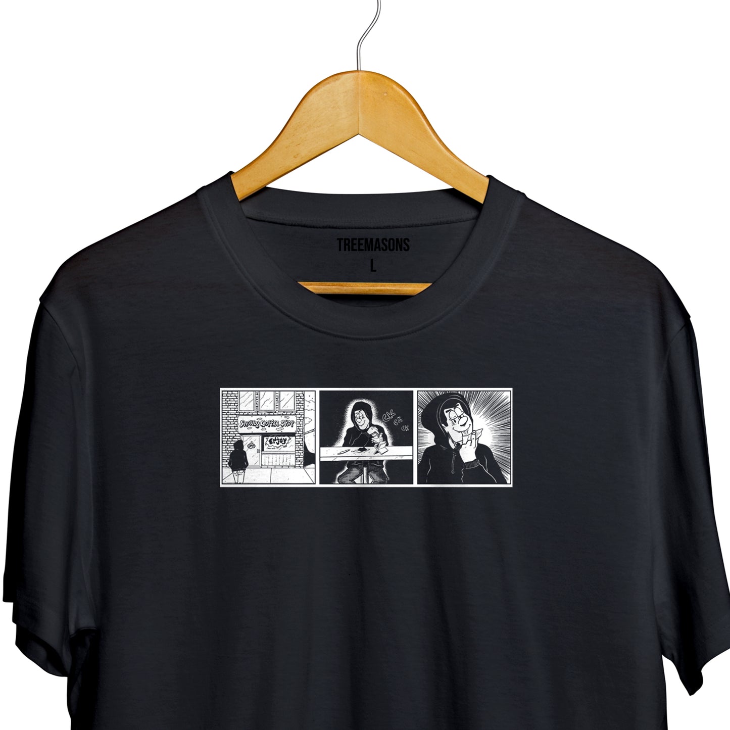 Newspaper comic t-shirt (black)