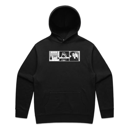 Newspaper comic hoodie (black)