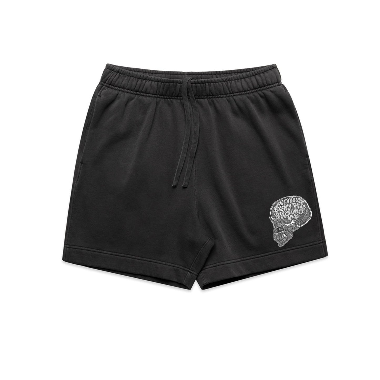 X-ray faded black shorts